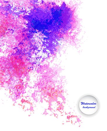simsearch:400-08134478,k - Watercolor vector background. Hand drawing with colored spots and blotches. Stock Photo - Budget Royalty-Free & Subscription, Code: 400-08134151