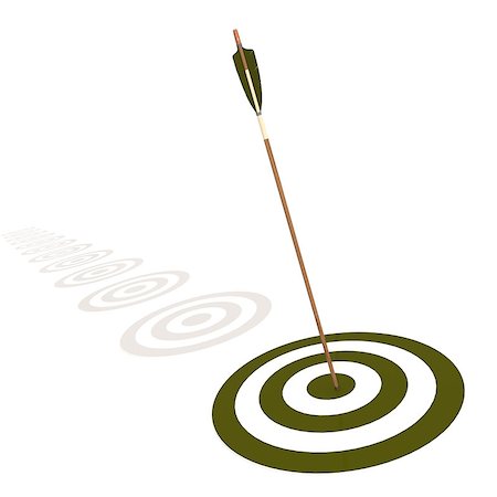 simsearch:400-04600474,k - Arrow hitting the center of a green target image with hi-res rendered artwork that could be used for any graphic design. Stock Photo - Budget Royalty-Free & Subscription, Code: 400-08135468