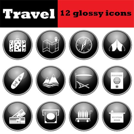 simsearch:400-07114343,k - Set of travel glossy icons. EPS 10 vector illustration. Stock Photo - Budget Royalty-Free & Subscription, Code: 400-08137843