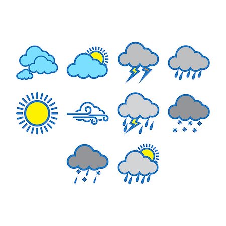 A collection of different weather icon Photographie de stock - Aubaine LD & Abonnement, Code: 400-08138507