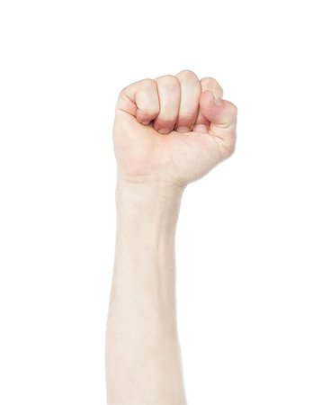 simsearch:400-06172579,k - Image of clenched fist, isolated on a white Stock Photo - Budget Royalty-Free & Subscription, Code: 400-08130942