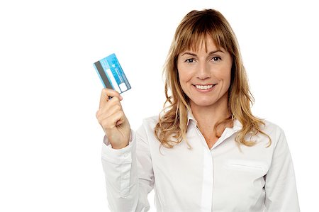 simsearch:400-06858518,k - Attractive corporate woman showing atm card Stock Photo - Budget Royalty-Free & Subscription, Code: 400-08130990