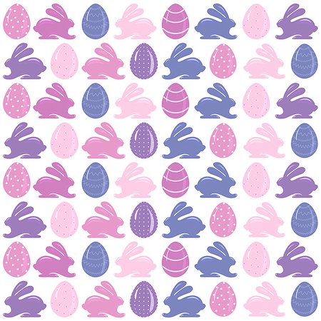 simsearch:400-07424187,k - Seamless easter pattern with eggs and rabbit vector Photographie de stock - Aubaine LD & Abonnement, Code: 400-08132295