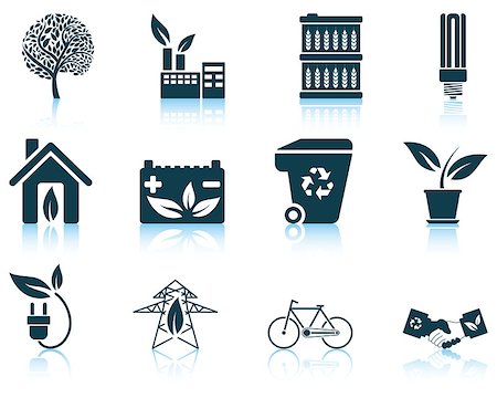Set of ecological icon. EPS 10 vector illustration without transparency. Stock Photo - Budget Royalty-Free & Subscription, Code: 400-08133241