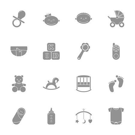 pacifier icon - Baby silhouette icons set graphic illustration design Stock Photo - Budget Royalty-Free & Subscription, Code: 400-08133627