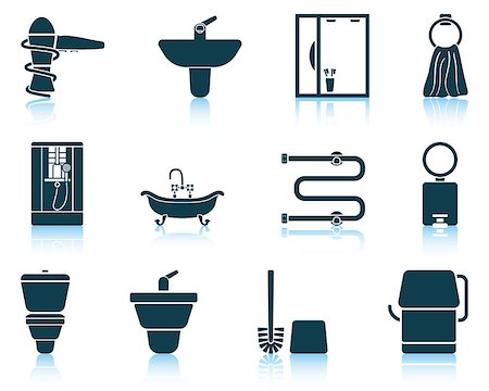 Set of bathroom icon. EPS 10 vector illustration without transparency. Photographie de stock - Aubaine LD & Abonnement, Code: 400-08133885
