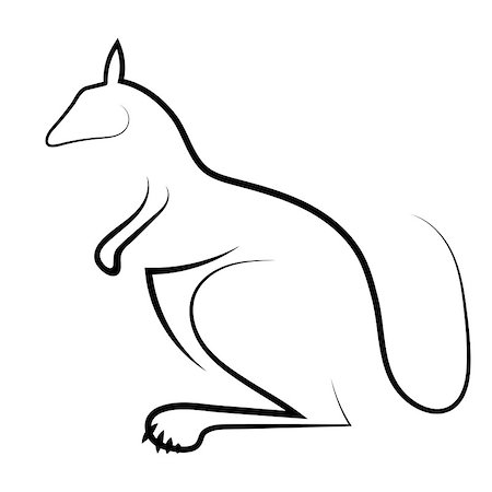 Kangaroo Icon Isolated on White Background. Stylized Symbol Australian Animal. Stock Photo - Budget Royalty-Free & Subscription, Code: 400-08156522