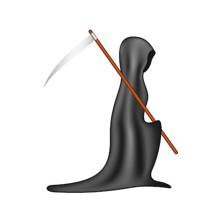 simsearch:700-00262810,k - Grim reaper with scythe on white background Stock Photo - Budget Royalty-Free & Subscription, Code: 400-08157516