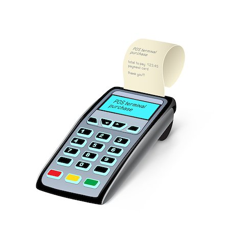 simsearch:400-05708287,k - The POS terminal device on the white background Stock Photo - Budget Royalty-Free & Subscription, Code: 400-08157686