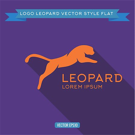 Logo wild felines into flat, icon vector illustrations Stock Photo - Budget Royalty-Free & Subscription, Code: 400-08158000