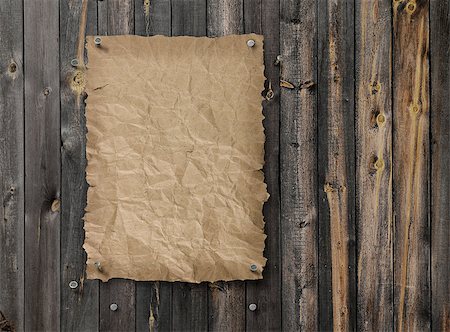 Empty Wild West wanted poster on weathered plank wood wall Stock Photo - Budget Royalty-Free & Subscription, Code: 400-08158777