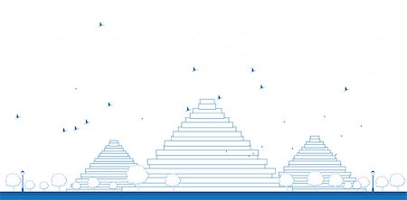 simsearch:400-05098768,k - Outline Pyramids in Giza Vector illustration in flat style Stock Photo - Budget Royalty-Free & Subscription, Code: 400-08159951