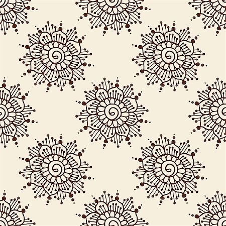 Indian style seamless pattern with ethnic flowers. Background for textile or wrapping paper. Stock Photo - Budget Royalty-Free & Subscription, Code: 400-08159983