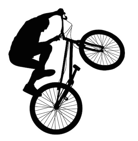 Bike trick detailed vector silhouettes. Sports design Stock Photo - Budget Royalty-Free & Subscription, Code: 400-08153887