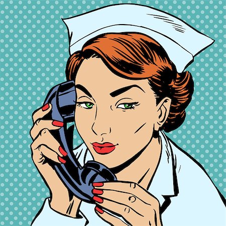 The nurse at the reception Desk talking on the phone. Uniform hospital admissions Stock Photo - Budget Royalty-Free & Subscription, Code: 400-08164144