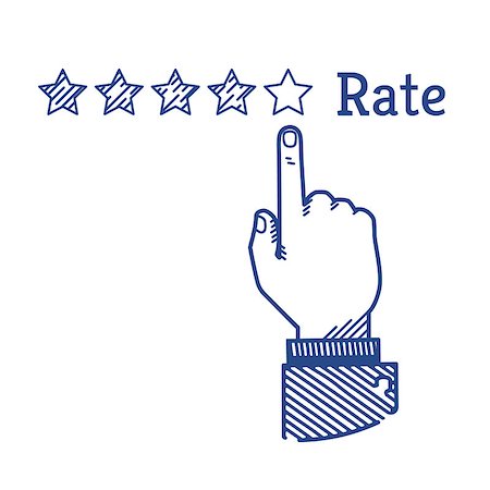 simsearch:400-07124623,k - Human hand doing five stars rating. Vintage illustration Stock Photo - Budget Royalty-Free & Subscription, Code: 400-08164211