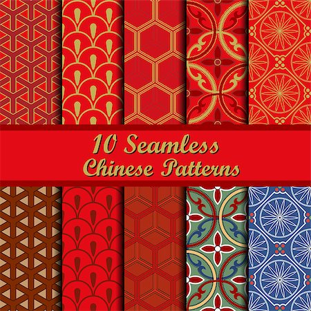 elegant pattern vector - Set of Ten Oriental Geometrical Seamless Patterns. Stock Photo - Budget Royalty-Free & Subscription, Code: 400-08165160