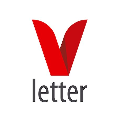 logo red ribbon in the shape of the letter V Stock Photo - Budget Royalty-Free & Subscription, Code: 400-08166940