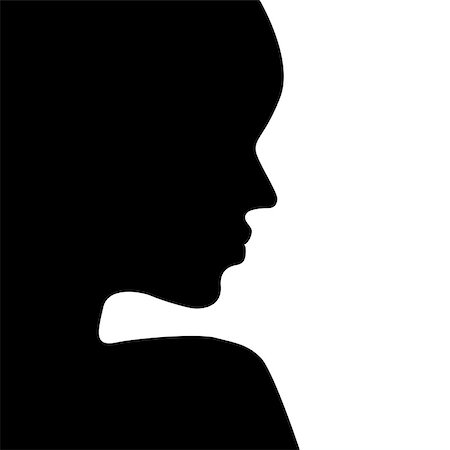 face silhouette isolated on white background vector illustration Stock Photo - Budget Royalty-Free & Subscription, Code: 400-08167050