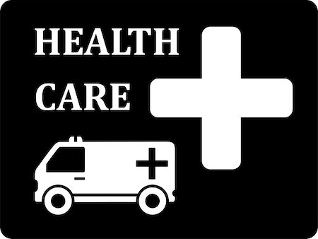 black icon with white ambulance car silhouette Stock Photo - Budget Royalty-Free & Subscription, Code: 400-08160185