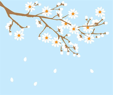 simsearch:400-04882926,k - vector illustration of a blooming tree branch spring background Stock Photo - Budget Royalty-Free & Subscription, Code: 400-08160341