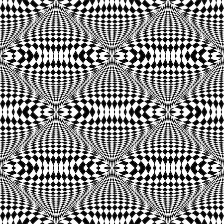 simsearch:400-07990305,k - Design seamless monochrome illusion checkered pattern. Abstract torsion background. Vector art. No gradient Stock Photo - Budget Royalty-Free & Subscription, Code: 400-08161205