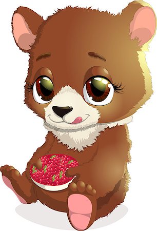 simsearch:400-05888197,k - beautiful bear with raspberries on a white background Stock Photo - Budget Royalty-Free & Subscription, Code: 400-08161857