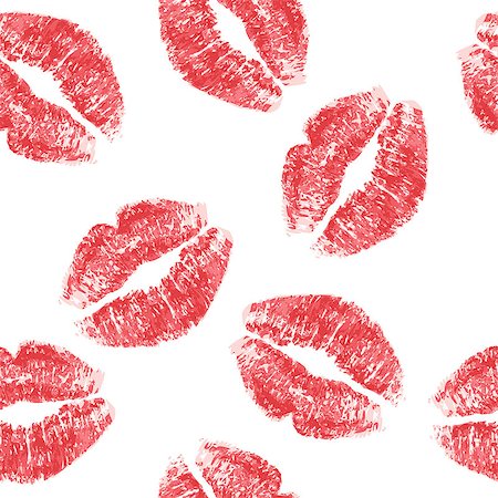simsearch:400-05694115,k - Vector Red lips imprint isolated on white background Stock Photo - Budget Royalty-Free & Subscription, Code: 400-08162067