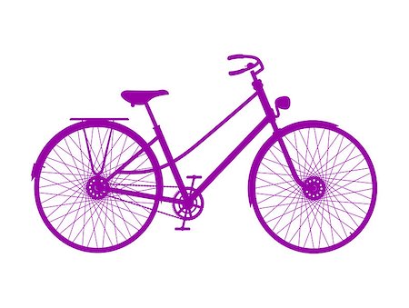 simsearch:400-08938779,k - Silhouette of retro bicycle in purple design on white background Stock Photo - Budget Royalty-Free & Subscription, Code: 400-08162803