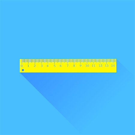 ruler icon - Wood Ruler Isolated  on Blue Background. Long Shadow. Stock Photo - Budget Royalty-Free & Subscription, Code: 400-08163068