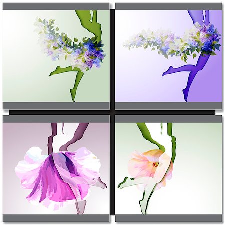 simsearch:400-08573669,k - Dancing girl with flowers clothes. Vector paper design. Stock Photo - Budget Royalty-Free & Subscription, Code: 400-08163239