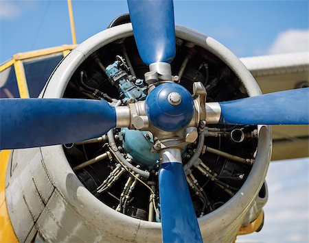 simsearch:400-08188604,k - Propeller and airplane engine close-up. Shallow depth of field. Selective focus on propeller. Stock Photo - Budget Royalty-Free & Subscription, Code: 400-08188402