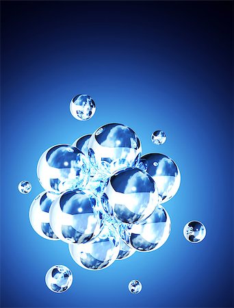 simsearch:400-08413057,k - Abstract molecular structure. On blue background Stock Photo - Budget Royalty-Free & Subscription, Code: 400-08188435