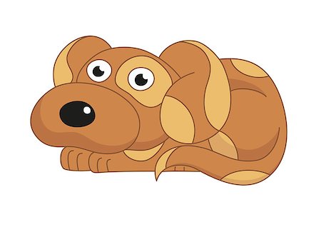 simsearch:400-08189024,k - Cartoon puppy, vector illustration of cute dog surprising, amusing funny doggy Photographie de stock - Aubaine LD & Abonnement, Code: 400-08189018