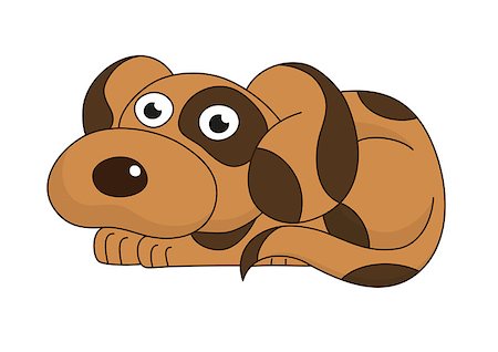 simsearch:400-08189024,k - Cartoon puppy, vector illustration of cute dog surprising, sad funny doggy Photographie de stock - Aubaine LD & Abonnement, Code: 400-08189019