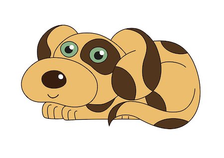 simsearch:400-08189024,k - Cartoon puppy, vector illustration of cute dog surprising, funny doggy smiling Photographie de stock - Aubaine LD & Abonnement, Code: 400-08189020