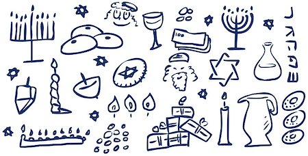 simsearch:400-06069331,k - A pack of vector illustrations of Hanukkah related doodles for the Jewish holiday. Stock Photo - Budget Royalty-Free & Subscription, Code: 400-08189432