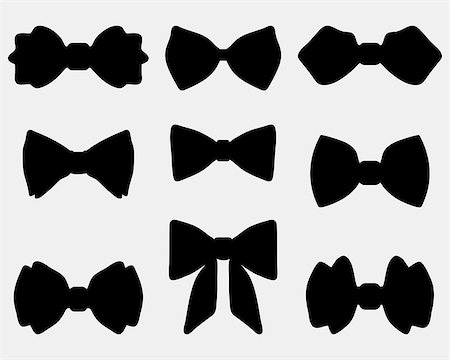 silhouette of a server - Black silhouettes of bow ties, vector Stock Photo - Budget Royalty-Free & Subscription, Code: 400-08194401