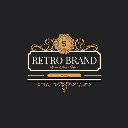 Retro Vintage labels Insignias or Logo set. Vector design elements business signs, branding, badges, objects, identity, labels. Photographie de stock - Aubaine LD & Abonnement, Code: 400-08194503