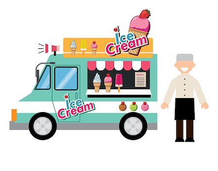 food truck ice cream Stock Photo - Budget Royalty-Free & Subscription, Code: 400-08194947