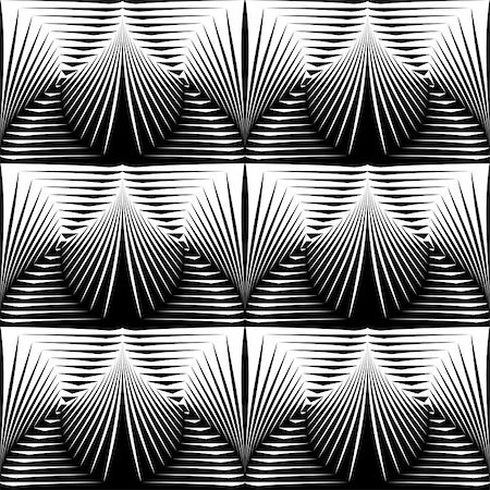 Design seamless monochrome shell pattern. Abstract striped background. Vector art. No gradient Stock Photo - Budget Royalty-Free & Subscription, Code: 400-08195331