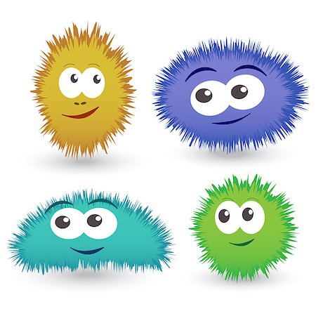 Vector set of cartoon funny germs, colorful bacteria, cute monsters Stock Photo - Budget Royalty-Free & Subscription, Code: 400-08195511