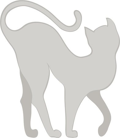 gracefully curved silhouette of standing hairless cat Stock Photo - Budget Royalty-Free & Subscription, Code: 400-08196018