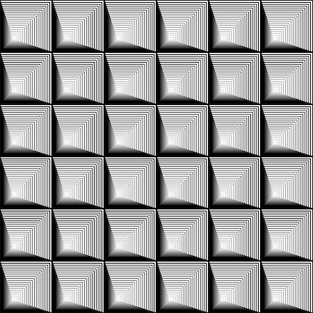 simsearch:400-08052031,k - Design seamless monochrome square geometric pattern. Abstract striped textured background. Vector art. No gradient Stock Photo - Budget Royalty-Free & Subscription, Code: 400-08196428