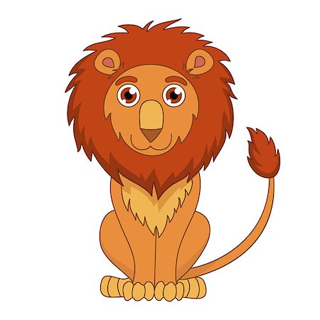 simsearch:400-08255624,k - Cute cartoon lion with fluffy mane and kind muzzle. Vector illustration Stock Photo - Budget Royalty-Free & Subscription, Code: 400-08196720