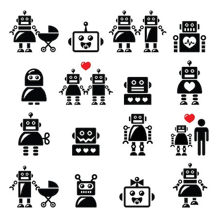 pacifier icon - Vector icons set of robot, modern technology, Artificial Intelligence (AI) isolated on white Stock Photo - Budget Royalty-Free & Subscription, Code: 400-08196748
