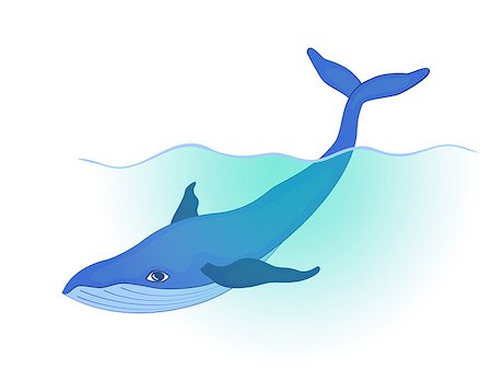 blue whale swims under the wave, holding the tail above the water Stock Photo - Budget Royalty-Free & Subscription, Code: 400-08196846