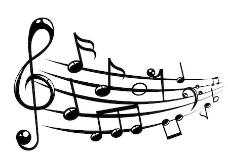 Musical notes staff background with lines. Vector illustration. Foto de stock - Super Valor sin royalties y Suscripción, Código: 400-08197666