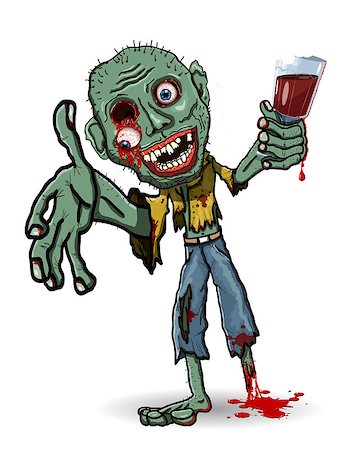 scary eyes drawing - illustration of a zombie with a glass Stock Photo - Budget Royalty-Free & Subscription, Code: 400-08197936