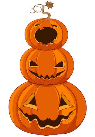 simsearch:400-05325412,k - Illustration of pumpkins standing one on the other Stock Photo - Budget Royalty-Free & Subscription, Code: 400-08198193